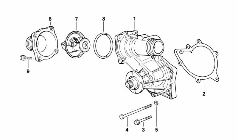 Bomba de refrigerante mecánica para BMW Serie 7 E38, Serie 8 E31 (OEM 11510004164). Original BMW.