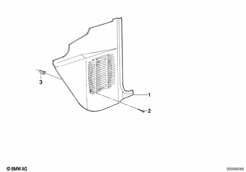 Panel lateral delantero izquierdo para BMW Serie 3 E30 (OEM 51431942975). Original BMW.