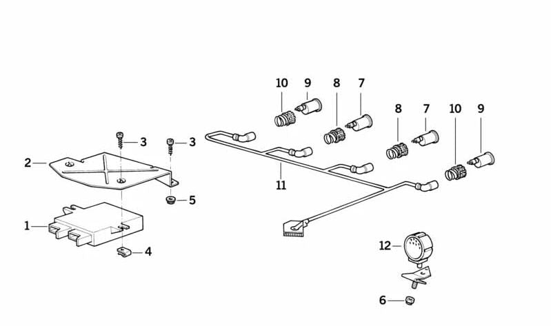 Cableado PDC (Sensores de Aparcamiento) OEM 61128359190 para BMW E34. Original BMW.