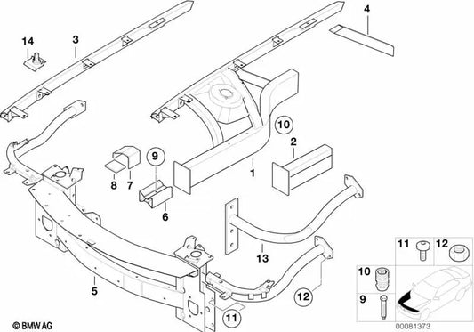 Partial section of the left engine mount for BMW E52 (OEM 41117006085). Original BMW.