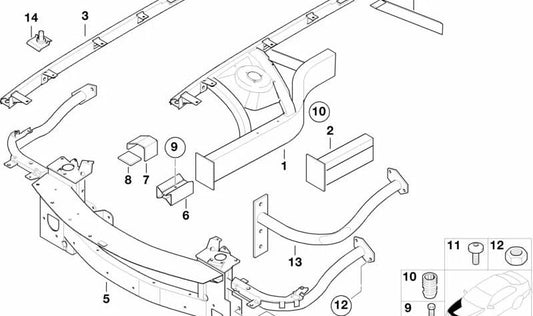 Tubo de unión soporte izquierdo para BMW E52 (OEM 41117006087). Original BMW.