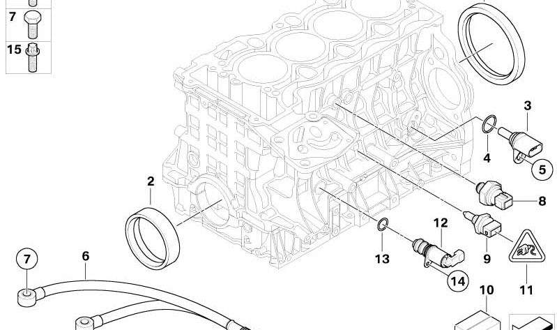 OEM 11117511529 Motor Motor conjunto para BMW E81, E82, E87, E88, E46, E90, E91, E92, E93, E60, E61, E84, E83, E85. Produto BMW original.