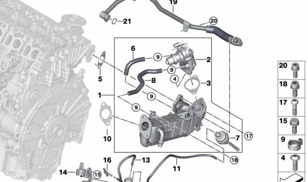 Junta Metálica para BMW Serie 1 F40, Serie 2 F44, F45N, F46N, X1 F48, F48N, X2 F39 y MINI F54, F55, F56, F57, F60 (OEM 11719886851). Original BMW