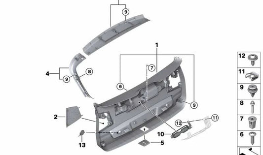 Rear Lid Shock Absorber for BMW 2 Series F46, X1 F48 (OEM 51497442324). Original BMW