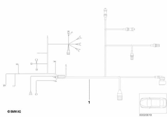 Câblage du moteur et module de transmission pour BMW. (OEM 12511438519). BMW d'origine.