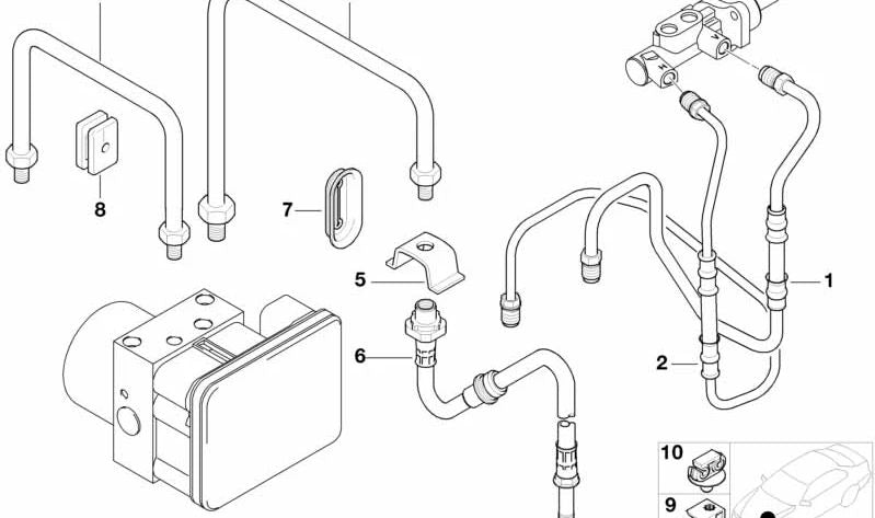 Tubería con manguera de presión para BMW (OEM 34326751648). Original BMW