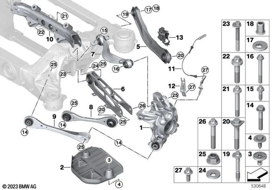 Abdeckung izquierda para BMW Serie 5 G60, Serie 7 G70 (OEM 33306898523). Original BMW.