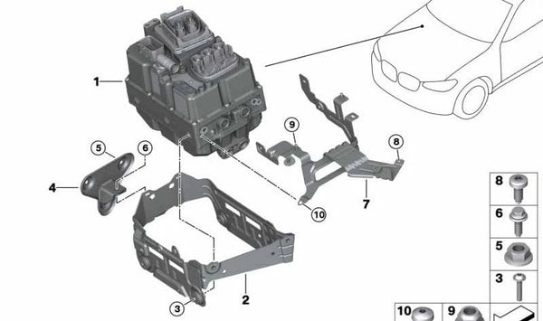 Tornillo de cabeza redonda para BMW E82, E90, E91, E93, G38, E84, G01 (OEM 07146950624). Original BMW