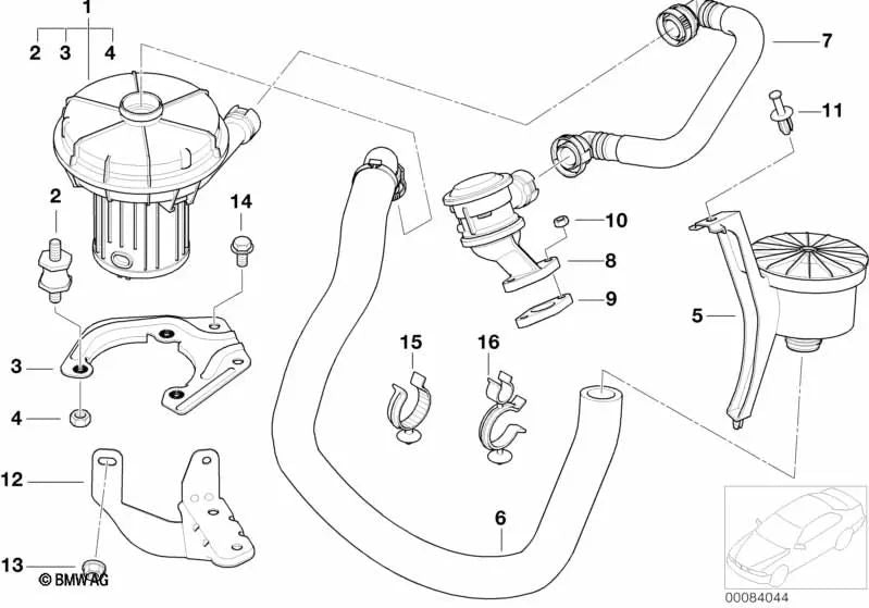 Abrazadera doble para BMW E46 (OEM 11727510126). Original BMW