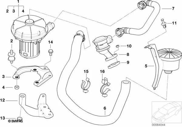 Soporte para BMW Serie 3 E46 (OEM 11727506212). Original BMW