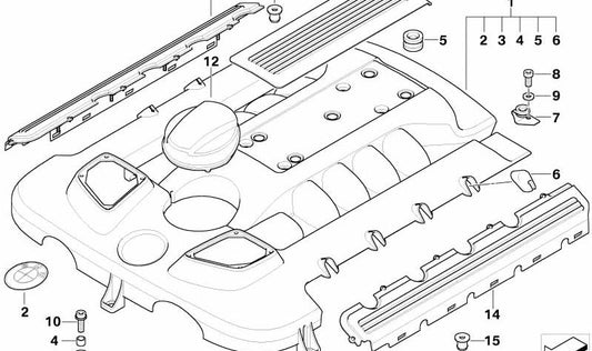 Pasamuros de goma para BMW Serie 7 E38, E65 (OEM 11142248177). Original BMW.