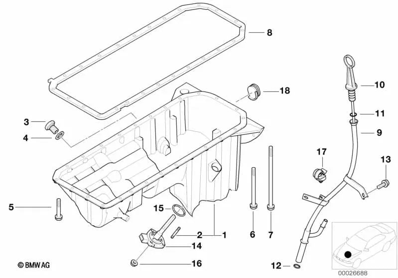 Sensor de nivel de aceite para BMW Serie 5 E39, Serie 7 E38 (OEM 12617508002). Original BMW.