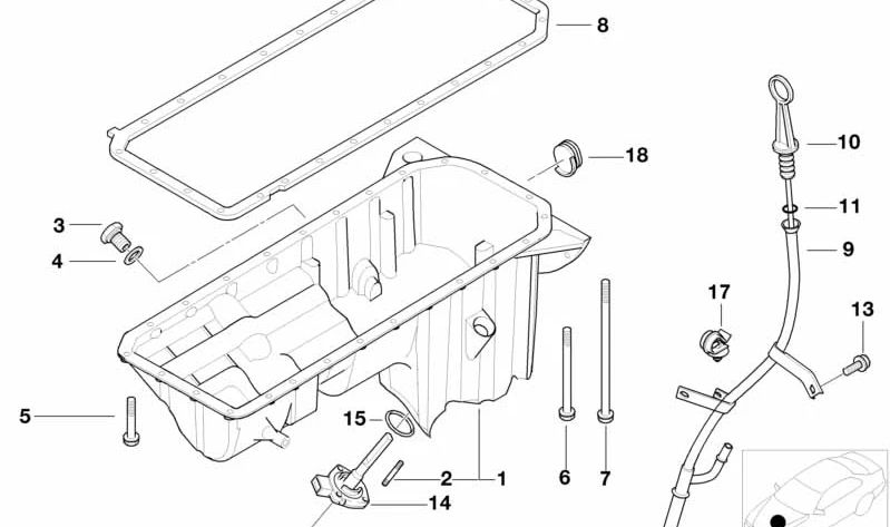 Varilla de nivel de aceite OEM 11431436294 para BMW E39, E38. Original BMW