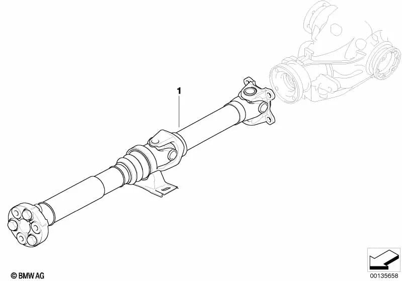 Eje de transmisión manual para BMW Serie 1 E81, E82, E87, E87N, E88 (OEM 26107537311). Original BMW.