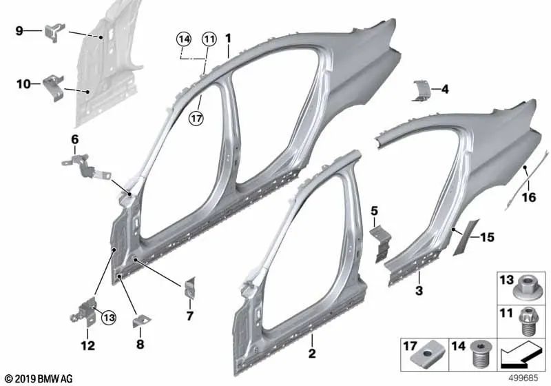 Tuerca de brida para BMW Serie 3 F30 (OEM 41218227672). Original BMW.