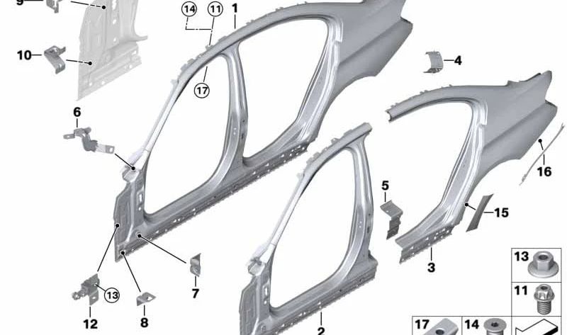 Upper Windshield Washer Reservoir Bracket for BMW F20, F21, F22, F87, F30, F31, F34, F35, F80, F32, F36, F82 (OEM 41007284406). Original BMW