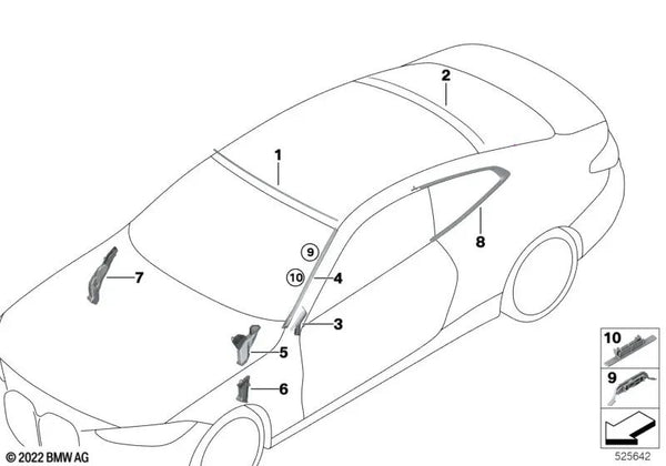 Elemento de conducción de agua izquiero para BMW G42, G87, G20, G20N, G21, G21N, G28, G28N, G80, G81, G22, G23, G26, G82, G83 (OEM 51319466591). Original BMW.