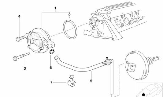 Schlauchunterstützung für BMW E81, E87, E30, E36, E46, E90, E91, E28, E34, F07, F11, F11, F18, E24, F06, F12, F13, E23, F01n, X5 E70, X6 E71, Z4 E85 und Mini R52 (OEM 13311274792). Original BMW