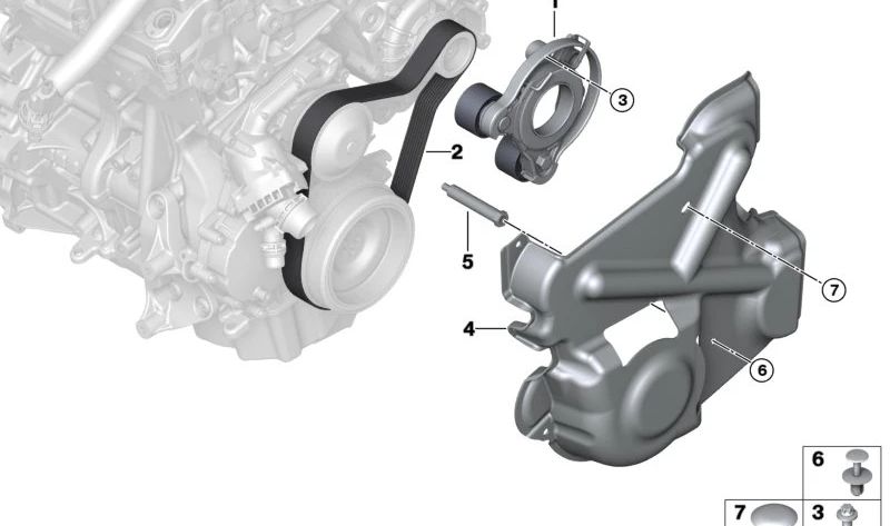 Cubierta para BMW Serie 2 F45, F45N, X1 F48N, F49, F49N, X2 F39, MINI F60, F60N (OEM 11148639562). Original BMW