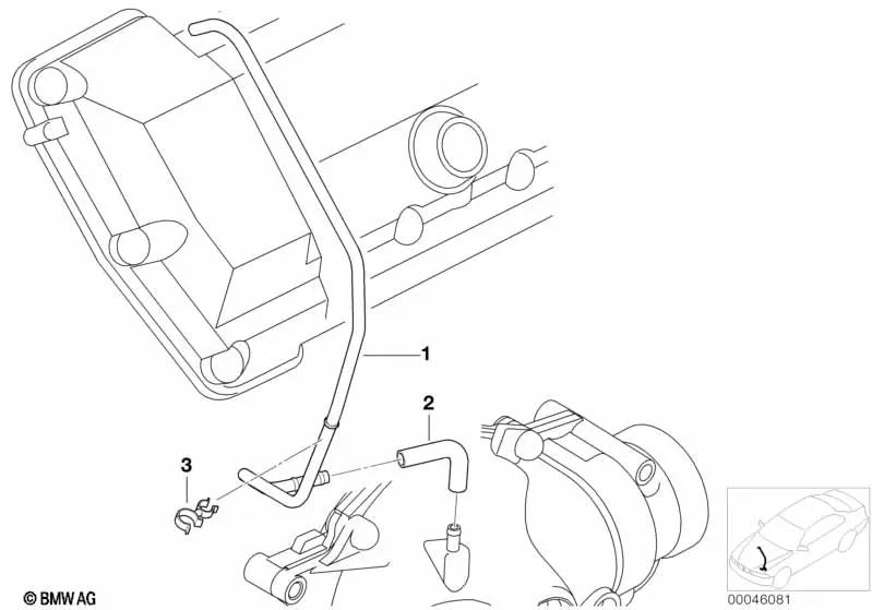 Tubo de ventilación para BMW E53 (OEM 31537500161). Original BMW.