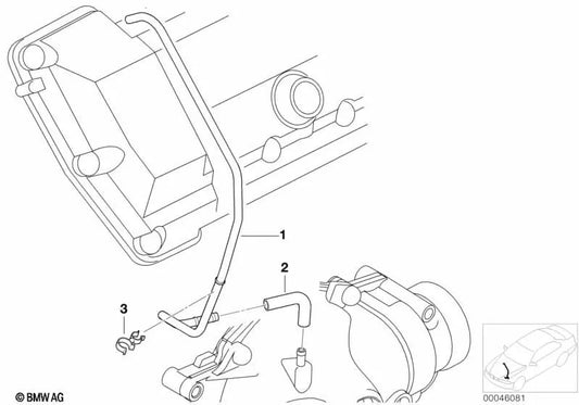 Tubo de ventilación para BMW E53 (OEM 31537500161). Original BMW.