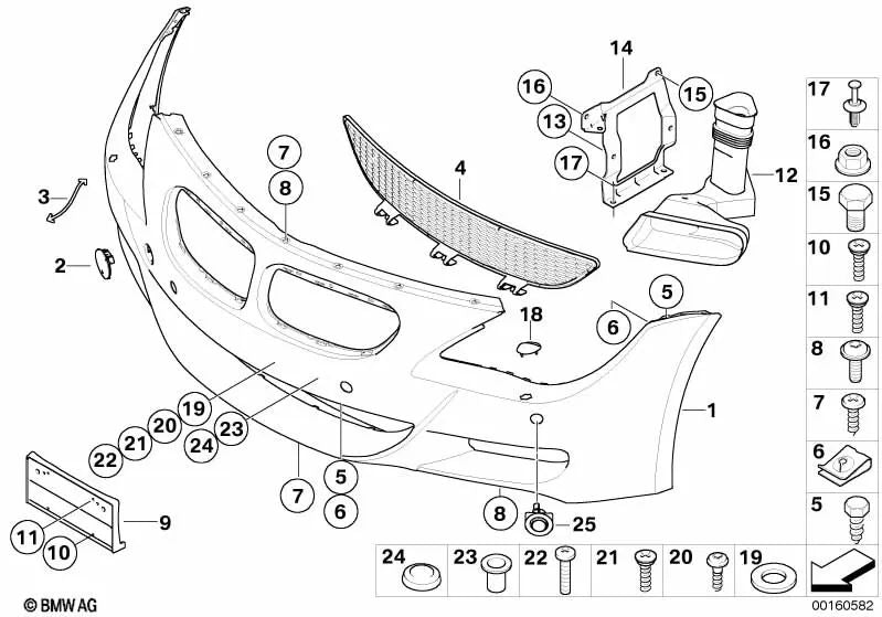 Blende imprimada izquierda para BMW Serie 6 E63, E64 (OEM 51117899511). Original BMW.