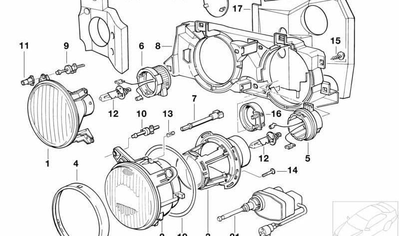 Cubierta izquierda para BMW E34 (OEM 51718137443). Original BMW