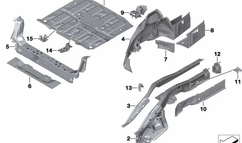 Larguero superior derecho OEM 41007402384 para BMW F44, F46, F48. Original BMW.