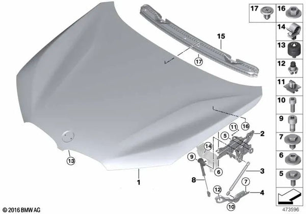 Cubrejuntas para BMW X1 F48 (OEM 51237427124). Original BMW