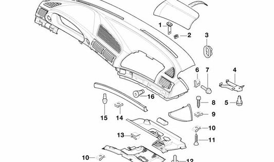 Clip de sujeción OEM 64228202818 para BMW E38, E85, E86. Original BMW