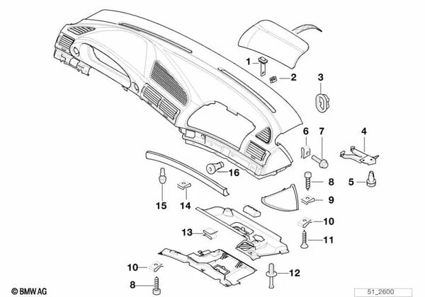 Gomita para BMW Serie 7 E38 (OEM 51168227678). Original BMW