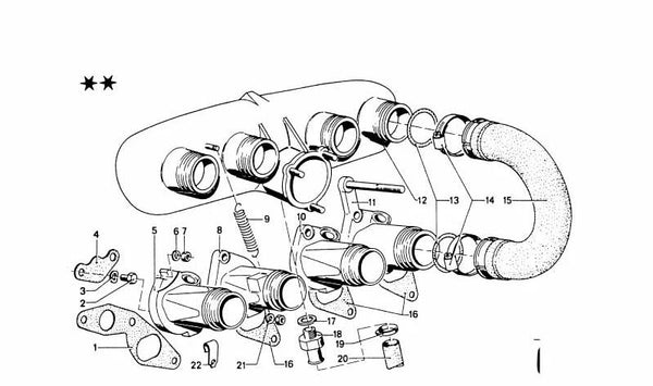 Tubo de admisión de aire OEM 11611251348 para BMW (Modelos compatibles: E30, E34). Original BMW.