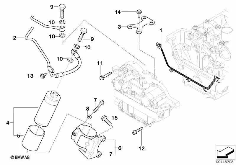 Conducto de presión para BMW E46, E53, Serie 5 E60 (OEM 11367831776). Original BMW