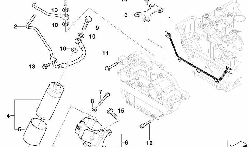 Línea de presión para BMW E46, E85, E86 (OEM 11367837614). Original BMW