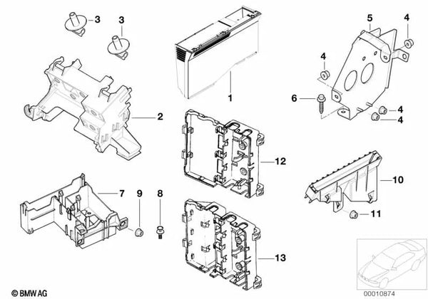 Soporte para unidad de control para BMW E39 (OEM 61358369619). Original BMW