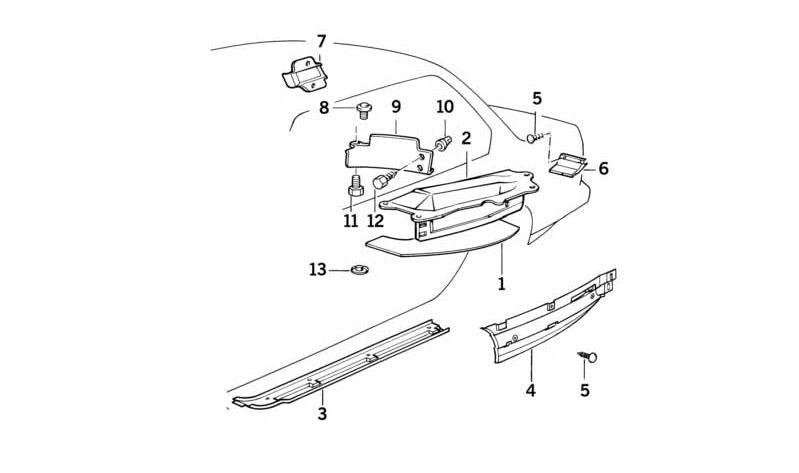 Aislamiento térmico izquierda para BMW Serie 5 E34, Serie 7 E32 (OEM 63311381825). Original BMW.