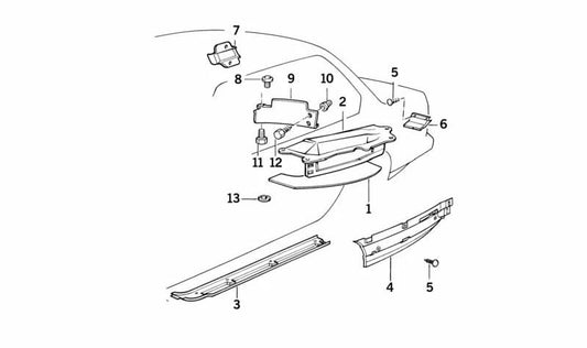 Isolamento termico destro OEM 63311381826 per BMW E34, E32. BMW originale.