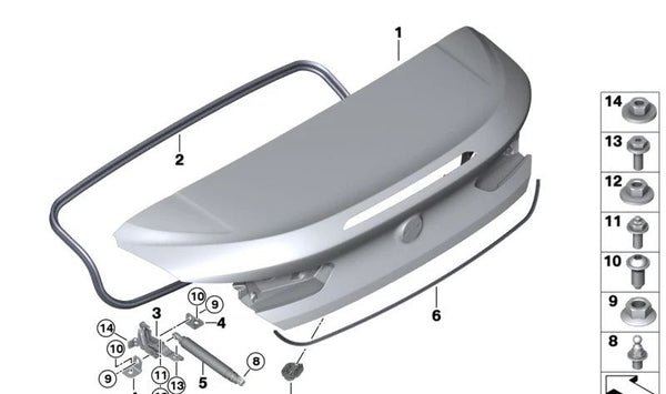 Junta de estanqueidad para maletero OEM 51767417340 para BMW F91, G14. Original BMW.