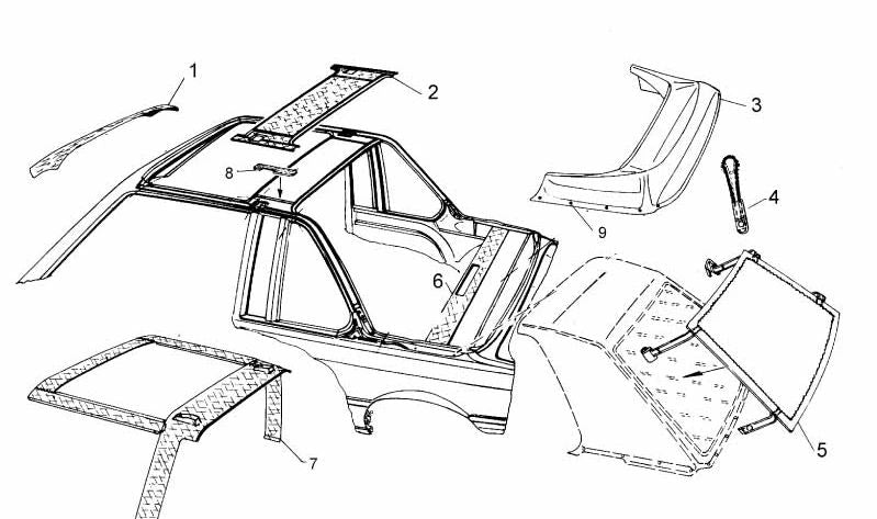 Couverture de toile (persenning) pour BMW E21. BMW d'origine. OEM 54310006295.