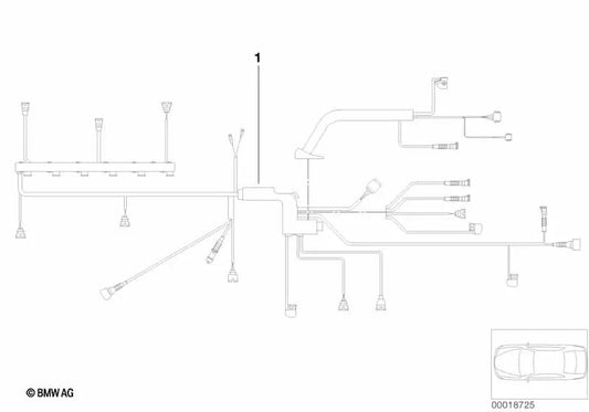 Engine wiring harness for various BMW models/series (OEM 12511438515). Original BMW.