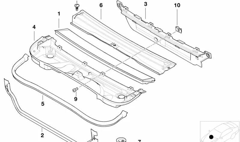 Tuerca de inserción para BMW Serie 3 E46, X3 E83 (OEM 64316939292). Original BMW