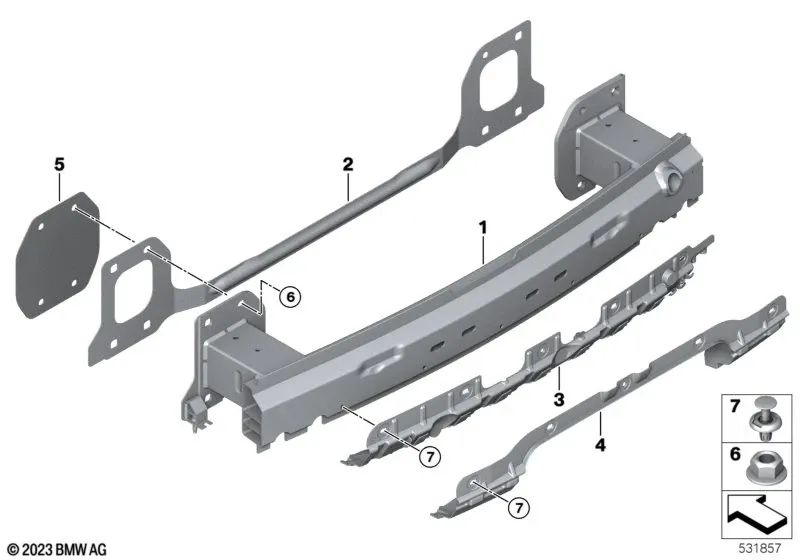 Adaptador Soporte trasero para BMW G07, G07N (OEM 51127498072). Original BMW