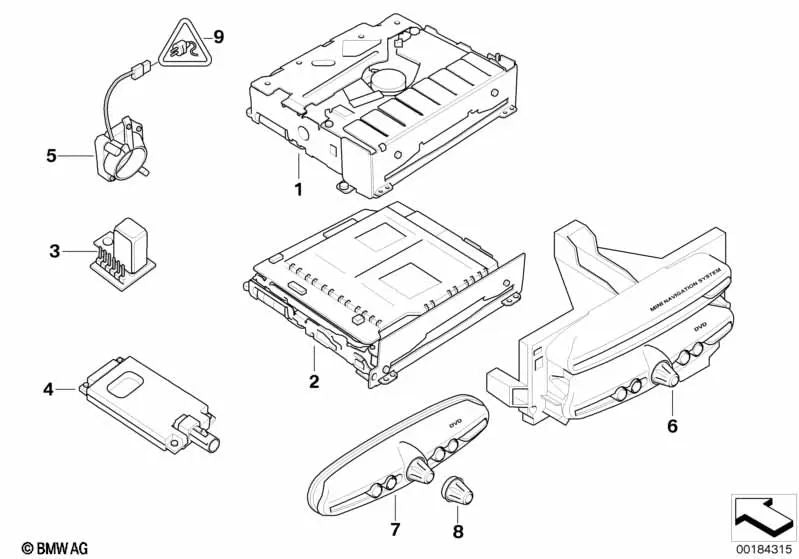 Sensor Giroscópico para BMW E87, E87N, E90, E91, E92, E93, E60, E61, E63, E64, E70, Mini R56 (OEM 65836944031). Original BMW