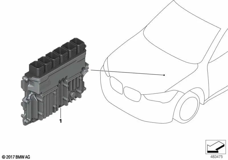 Unidad de Control DME 84T1 para BMW Serie 1 F52, Serie 2 F45N, F46N, X1 F48, F48N, F49N, X2 F39 (OEM 12145A16617). Original BMW.