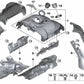 Protección térmica derecha para BMW Serie 5 F07, F10, F11, G30, Serie 6 F06, F12, F13, Serie 7 F01N, F02N, G11, G12, X5 F15, X6 F16 (OEM 11657603060). Original BMW