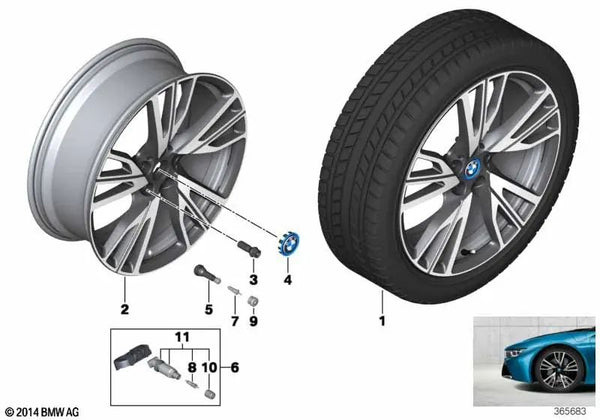 Llanta de Aleación Orbitgrey para BMW I12, I12N, I15 (OEM 36106882955). Original BMW