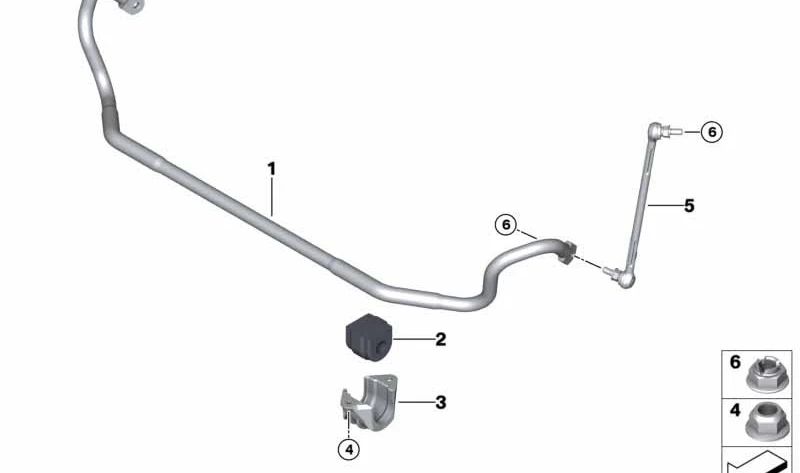 Soporte Estabilizador Derecho para BMW E87 (OEM 31356770874). Original BMW