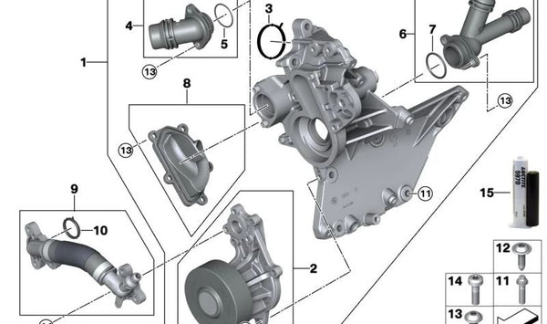 Bomba de Refrigerante para BMW G60, G70, G05N, G09 (OEM 11515A55399). Original BMW.