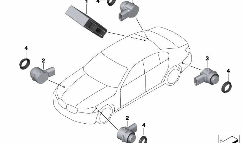 Sensor de aparcamiento acústico (Ultrasónico) OEM 66209360713 para BMW G11, G12. Original BMW.