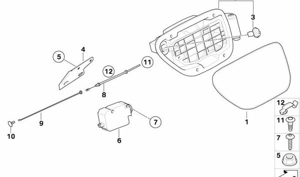 Clip de sujeción OEM 07143427767 para BMW E63, E64, E83. Original BMW.